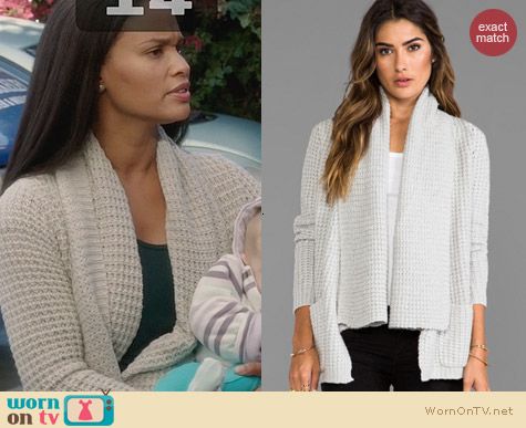 Autumn Cashmere Textured Drape Cardigan worn by Joy Bryant on Parenthood