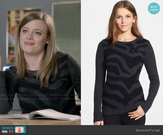 Autumn Cashmere Zebra Intarsia Sweater worn by Britta Perry (Gillian Jacobs) on Community