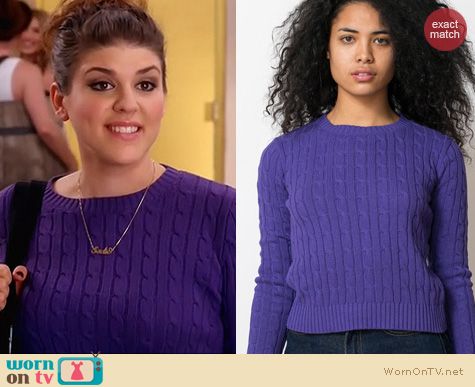 Awkward Fashion: American Apparel Cable knit pullover worn by Molly Tarlov