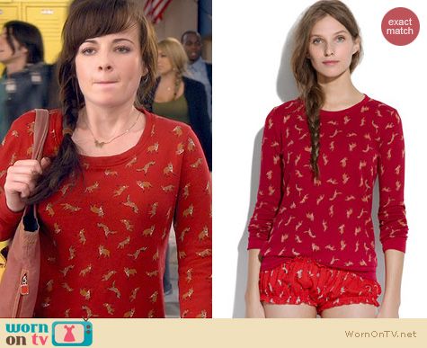 Awkward Fashion: Madewell Fox Print Sweatshirt worn by Ashley Rickards