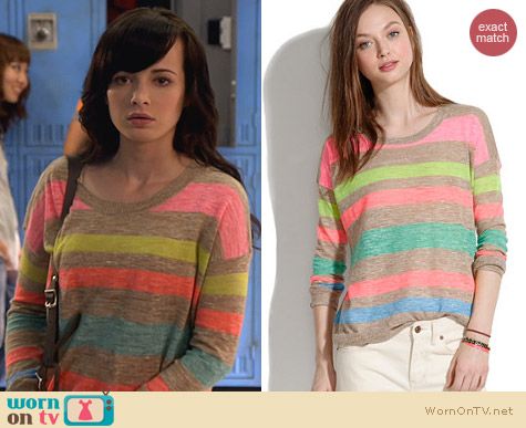 Fashion of Awkward: Madewell Studio Sweater in StripePop worn by Ashley Rickards