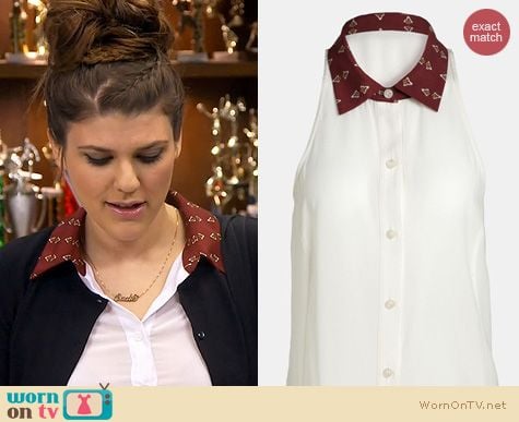 Fashion of Awkward: WAYF Print Collar Chiffon Tunic worn by Molly Tarlov