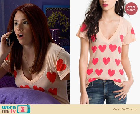 Awkward Fashion: Wildfox Baby Love VNeck Tee worn by Jillian Rose Reed