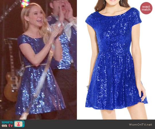 B Darlin Cap Sleeve Sequin Dress worn by Kitty Wilde (Becca Tobin) on Glee