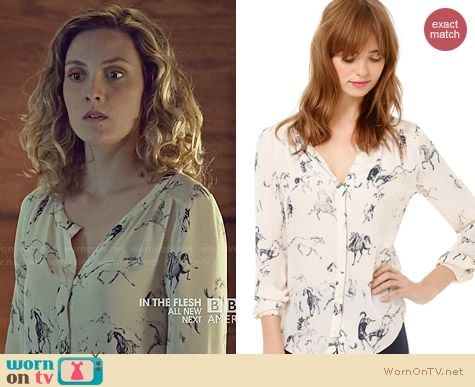 Babaton Bergen Blouse worn by Evelyne Brochu on Orphan Black