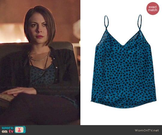 Babaton Finnian Camisole in Legion/Black worn by Thea Queen on Arrow