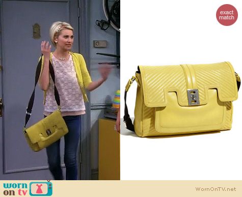 Baby Daddy Fashion: L.A.M.B Saratoga Vernon Messenger Bag in yellow worn by Chelsea Kane