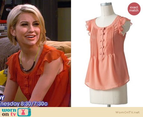 Baby Daddy Fashion: LC Lauren Conrad Bow Chiffon top with ruffled sleeves worn by Chelsea Kane