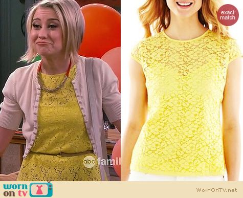 Baby Daddy Fashion: Liz Claiborne Cap Sleeve Lace top worn by Chelsea Kane