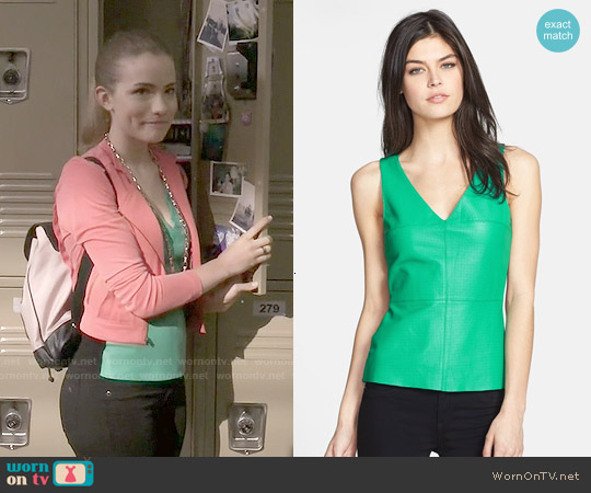 Bailey 44 Planetoid Perforated Leather Top worn by Emma Duval (Willa Fitzgerald) on Scream