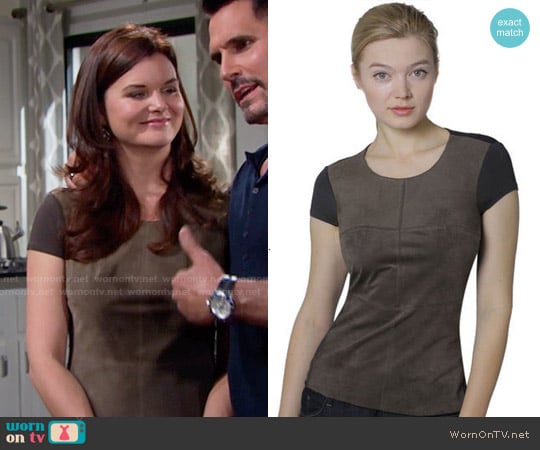 Bailey 44 Chick Flick Suede Top worn by Katie Logan (Heather Tom) on The Bold and the Beautiful