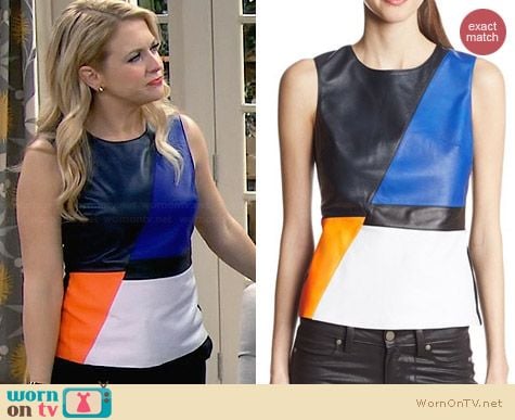 Bailey 44 Dribble Colorblock Top worn by Melissa Joan Hart on Melissa & Joey