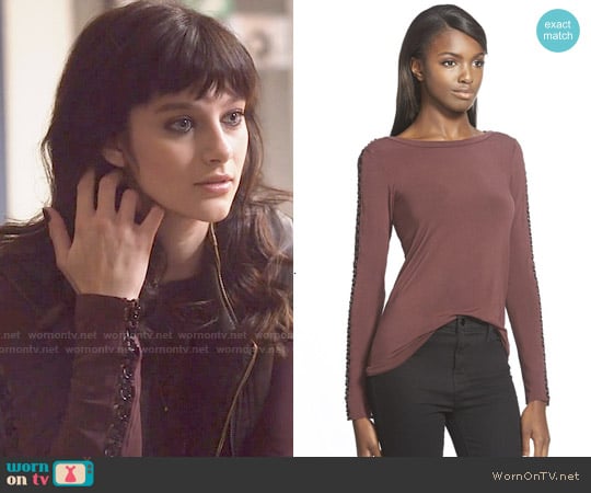 Bailey 44 Houston Chain Sleeve Top worn by Layla Grant (Aubrey Peeples) on Nashville