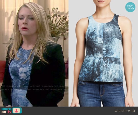 Bailey 44 Reef Print Leather Top worn by  Melanie Burke (Melissa Joan Hart) on Melissa and Joey