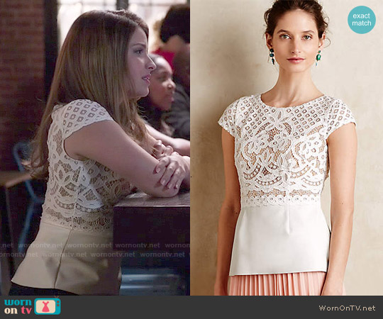 Bailey 44 Regatta Peplum Top worn by Audrey Pitagorski (Paige Spara) on Kevin from Work