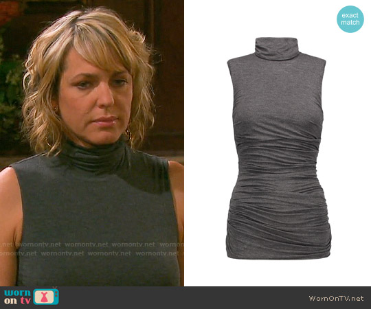 Bailey 44 Ruched stretch-jersey turtleneck top worn by Nicole Walker (Arianne Zucker) on Days of our Lives