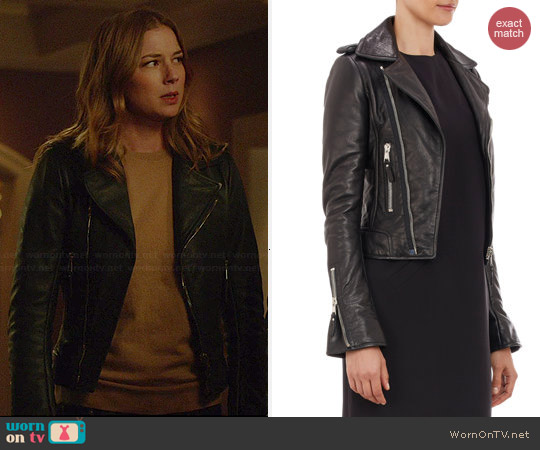 Balenciaga Classic Moto Jacket worn by Emily VanCamp on Revenge