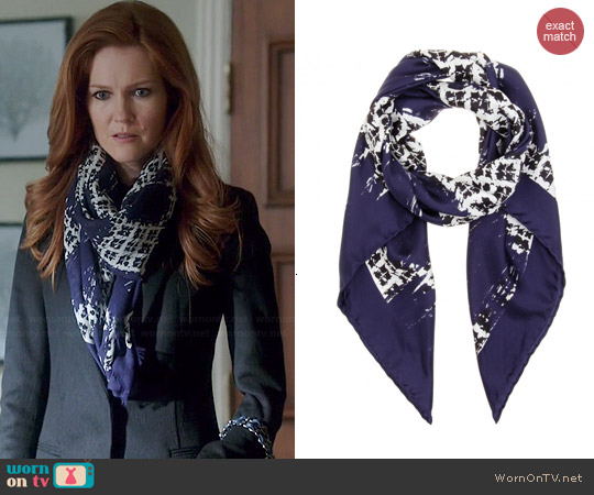 Balenciaga Printed Silk Scarf worn by Abby Whelan (Darby Stanchfield) on Scandal