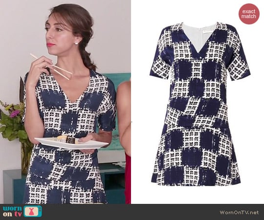 Balenciaga Scribble Check Dress worn by Necar Zadegan on GG2D