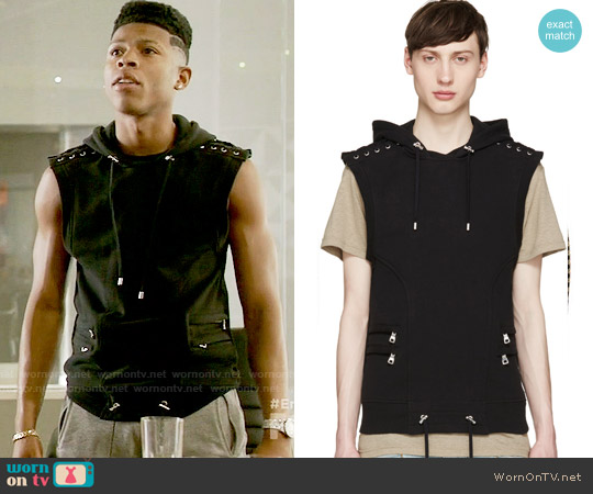 Balmain Black Sleeveless Lacing Hoodie worn by Hakeem Lyon (Bryshere Y. Gray) on Empire