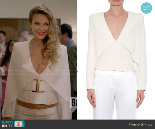 Balmain Cape Overlay Cady Top worn by Phoebe Wells (Beau Garrett) on Girlfriends Guide to Divorce