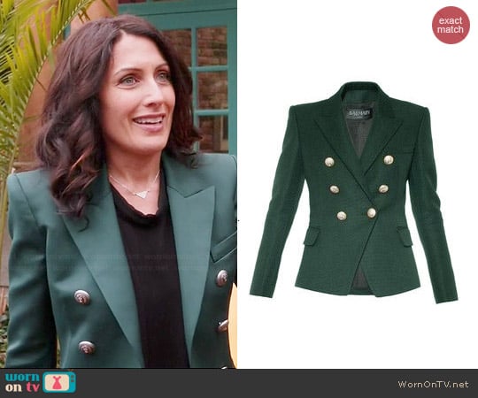 Balmain Double Breasted Blazer worn by Abby McCarthy (Lisa Edelstein) on Girlfriends Guide to Divorce