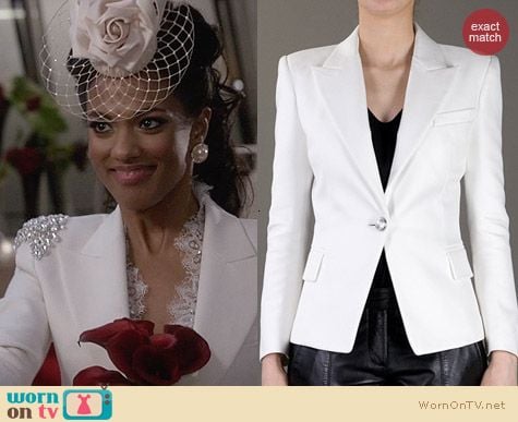 Balmain Structured Balzer worn by Freema Agyeman on The Carrie Diaries