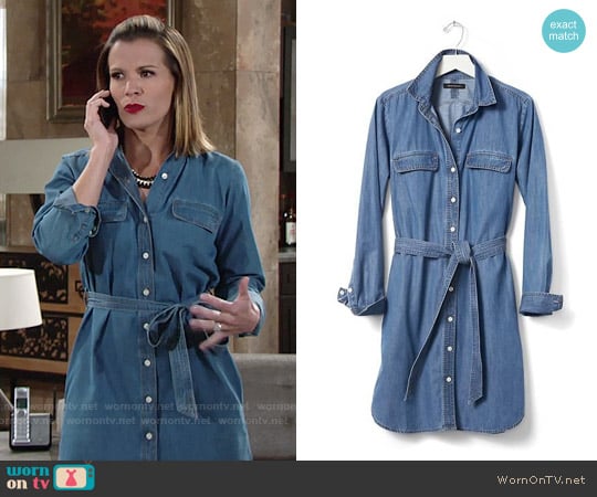 Banana Republic Denim Shirtdress worn by Chelsea Lawson (Melissa Claire Egan) on The Young and the Restless