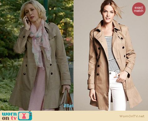 Banana Republic Flared Trench worn by Vera Farmiga on Bates Motel