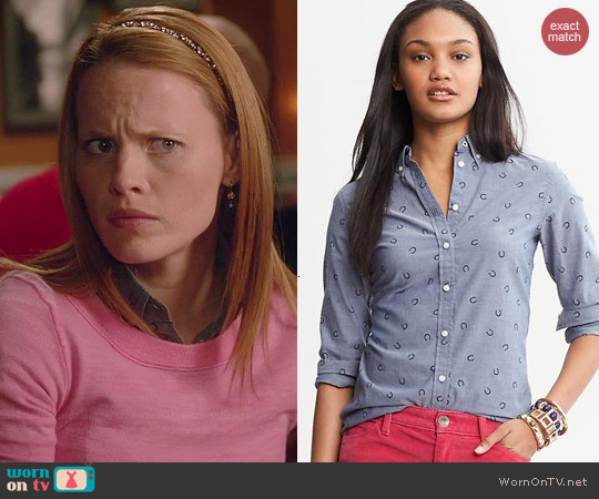 Banana Republic Horseshoe Print Chambray Shirt worn by Katie Leclerc on Switched at Birth