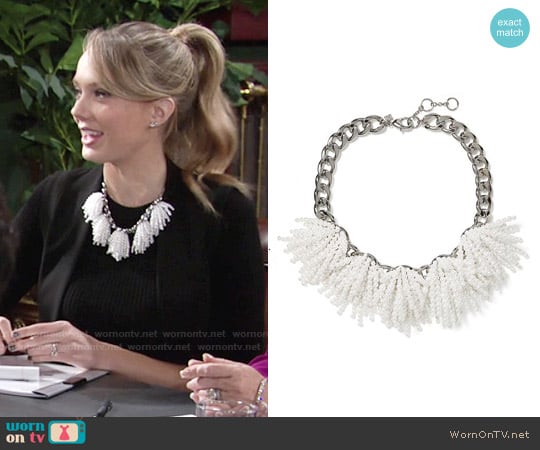 Banana Republic Pearl Explosion Necklace worn by Abby Newman (Melissa Ordway) on The Young and the Restless