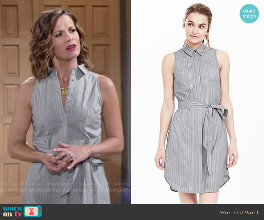 Banana Republic Sleeveless Oxford Shirtdress worn by Chelsea Lawson (Melissa Claire Egan) on The Young and the Restless