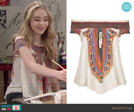 Band of Gypsies Tassel Front Woven Top worn by Maya Hart (Sabrina Carpenter) on Girl Meets World