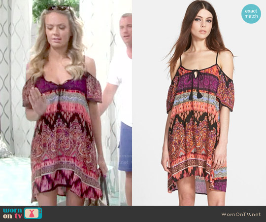 Band of Gypsies Cold Shoulder Mosaic Dress worn by Abby Newman (Melissa Ordway) on The Young and the Restless