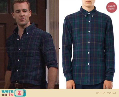 Band of Outsiders Check Print Flannel Shirt worn by James Van Der Beek on FWBL