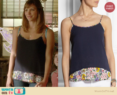 Band of Outsiders Floral Print Silk Camisole worn by Katharine McPhee on Scorpion