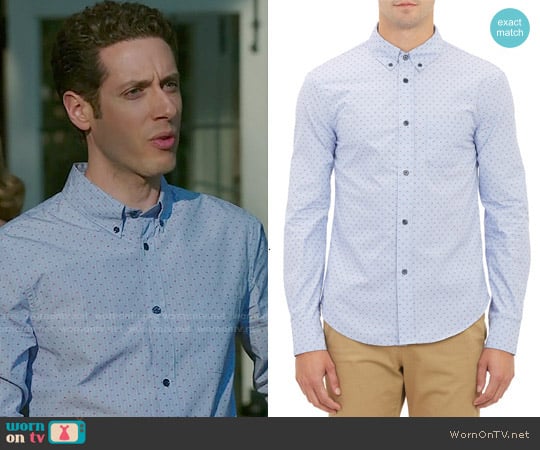 Band of Outsiders Stripe & Dash Dobby Shirt worn by Evan Lawson (	Paulo Costanzo) on Royal Pains