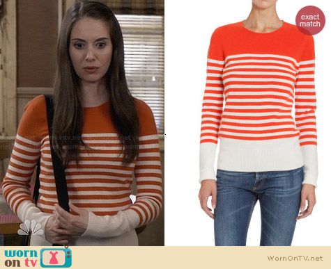 Barneys New York Orange Striped Sweater worn by Alison Brie on Community