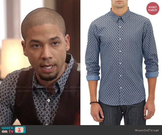 Barneys New York Paisley Oxford Cloth Shirt worn by Jamal Lyon (Jussie Smollett) on Empire