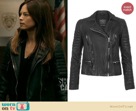 BATB Fashion: All Saints Pitch Leather Jacket worn by Kristen Kreuk