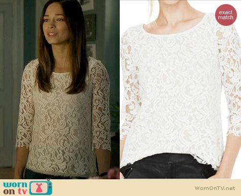 BATB Fashion: Club Monaco Dean Lace Shirt worn by Kristen Kreuk