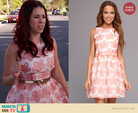 BB Dakota Shirley Dress in Melon worn by Jillian Rose Reed on Awkward