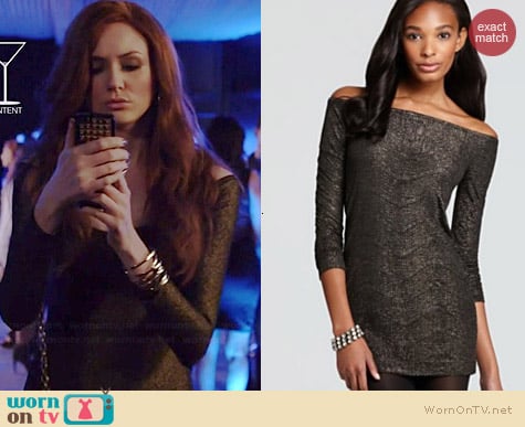 Bcbgeneration Off Shoulder Dress worn by Karen Gillan on Selfie