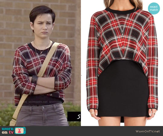 Bcbgeneration Plaid Sweater worn by Audrey Jensen (Bex Taylor-Klaus) on Scream