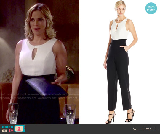 Bcbgeneration Two-Tone Wide-Leg Jumpsuit worn by Sage Warner (Kelly Sullivan) on The Young and the Restless