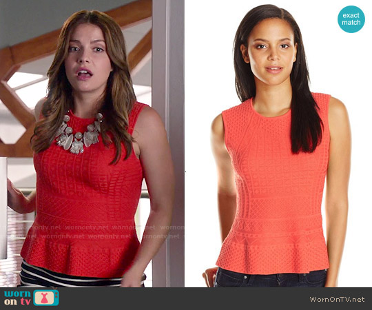 Bcbgmaxazria Alyona Peplum Top worn by Audrey Pitagorski (Paige Spara) on Kevin from Work