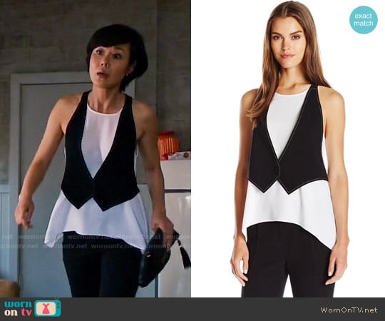 Bcbgmaxazria Marcelle Tank with Attached Vest worn by Karen Rhodes (Yunjin Kim) on Mistresses