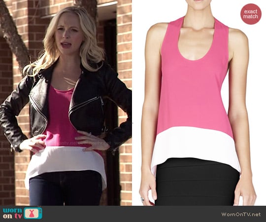 Bcbgmaxazria Allison Colorblock Top worn by Caroline Forbes (Candice Accola) on The Vampire Diaries