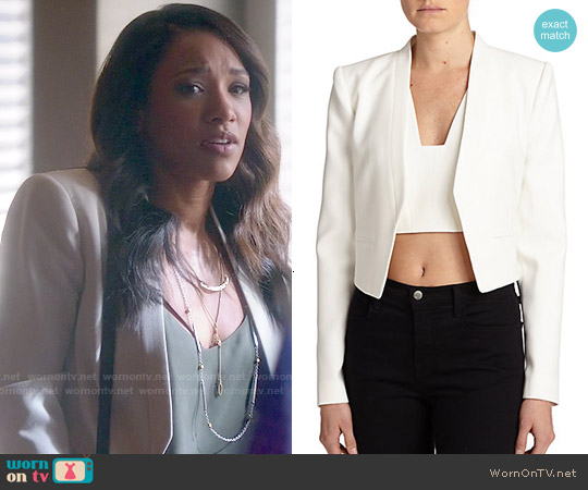 Bcbgmaxazria Bren Cropped Blazer worn by Iris West (Candice Patton) on The Flash