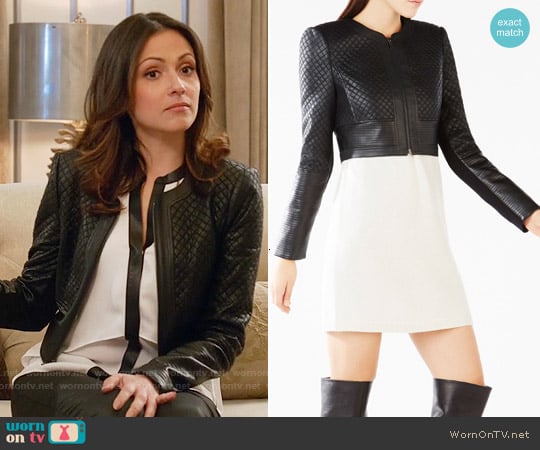 Bcbgmaxazria Cohen Cropped Quilted Faux Leather Jacket worn by Siobhan Smythe (Italia Ricci) on Supergirl